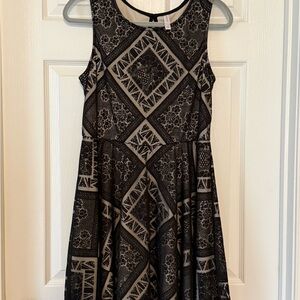 Xhilaration Black and Gray Geometric Mini Dress